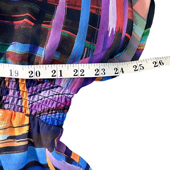 Lane Bryant Top Size 18/20 Babydoll Sheer Cross Over Front Elasticized Waist EUC - Picture 8 of 12